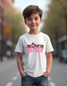 Tricou personalizat pentru copii din bumbac 100% - Fashion Girl - Just Do It - Img 2