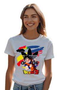 Tricou personalizat pentru damă din bumbac 100% Dragon Ball Z Anime, cu imprimeu pentru femei, stil modern, confortabil, tricou personalizat
