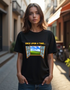 Tricou personalizat pentru dama din bumbac 100% - Once Upon A Time Nostalgia - Img 2