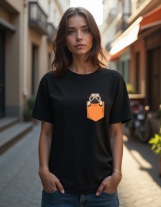 Tricou personalizat pentru dama din bumbac 100% - Pocket Pug