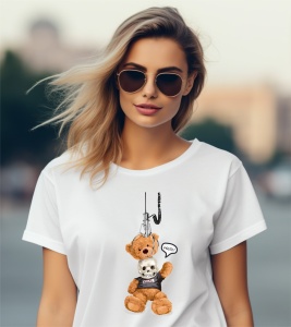 Tricou personalizat pentru dama din bumbac 100% - Real Bear Surprise