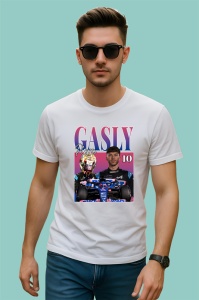 Tricou Pierre Gasly Alpin Portret Si Masina Albastra Formula 1, Copii | Dama | Barbat - Img 2