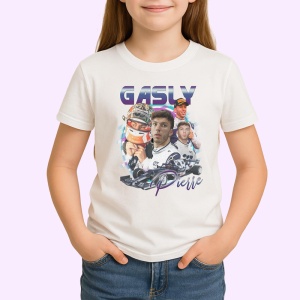 Tricou Pierre Gasly Postere Formula 1 Costum Alb Si Masina, Copii | Dama | Barbat - Img 3