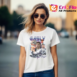 Tricou Pierre Gasly Postere Formula 1 Costum Alb Si Masina, Copii | Dama | Barbat