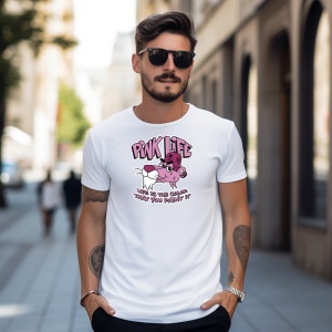 Tricou Pink Life Panther Tricou Alb - Copii | Dama | Barbat - Img 9