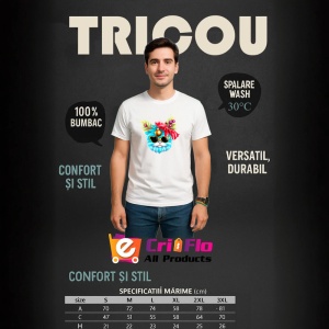Tricou Pisica albastra cu fundita si globuri roz Copii | Dama | Barbat - Img 6