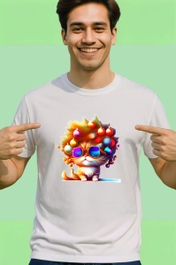 Tricou Pisica aurie decorata cu globuri si ochelari Copii | Dama | Barbat