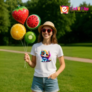 Tricou Pisica cu fundita si fluture pe cap imagine dragalasa Copii | Dama | Barbat - Img 8