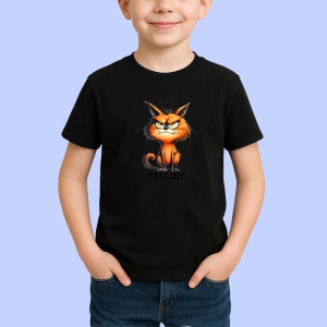 Tricou Pisica sarcastica silently judging ilustratie glumeata, Copii | Dama | Barbat , tricou negru - Img 2