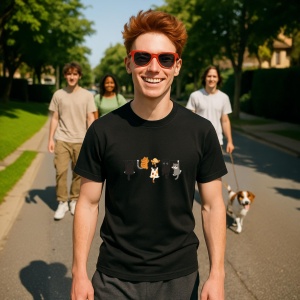 Tricou Pisici Jucause Negru, Copii | Dama | Barbat - Img 8