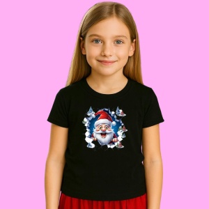 Tricou Pitic Craciun Cu Fundal Albastru Si Braduti Verzi, din bumbac 100% Copii | Dama | Barbat
