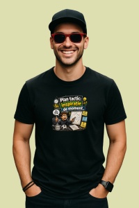 Tricou Plan Tactic Inspiratie De Moment Antrenor, din bumbac 100%, tricou negru Copii | Dama | Barbat - Img 3