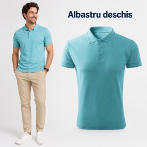 Tricou Polo Bărbat Malfini F03 Pique Polo Free, Stil Tip Tommy, 65% Bumbac, 200 g/m², Guler Polo, Label Free, 14 Culori, Mărimi S–3XL - Img 12