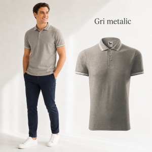 Tricou Polo Bărbați Malfini cu Dungi la Guler și Manșete, Tip Tommy, 65% Bumbac, 200 g/m², 19 Culori, Mărimi S–3XL - Img 20