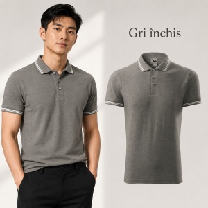 Tricou Polo Bărbați Malfini Urban 219, cu Dungi la Guler, Tip Tommy, 65% Bumbac, 200 g/m², 19 Culori, Mărimi S–3XL - Img 21