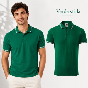 Tricou Polo Bărbați Malfini Urban 219, cu Dungi la Guler, Tip Tommy, 65% Bumbac, 200 g/m², 19 Culori, Mărimi S–3XL - Img 31