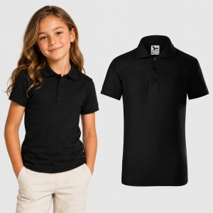 Tricou polo copii, fete și băieți, 65% bumbac, 200 g/m², mărimi 4–12 ani - Img 24