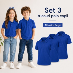 Tricou Polo Copii - Set de 3 Bucăți tricouri polo copii fete si baieti - Img 10