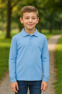 Tricou Polo cu Mâneci Lungi pentru Băieți Bluza Polo Copii - Img 3