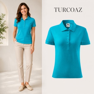 Tricou Polo Damă din Bumbac 100% – Casual Office, Guler Polo, XS-2XL | 13 Culori | Pique Polo - Img 17