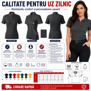 Tricou Polo Damă Rimeck Resist Heavy Polo R21 – 100% Bumbac, 200 g/m², Croială Cambrată - Img 5