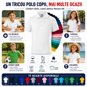 Tricou Polo pentru Băieți 222 - Img 8