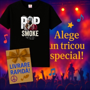Tricou Pop Smoke - White Background, muzica POP, Dama | Barbat | Copii, Culoare Negru - Img 15
