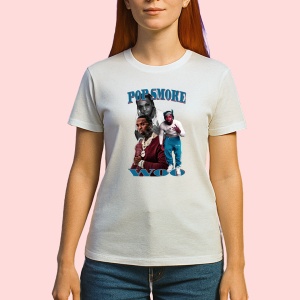 Tricou Pop Smoke - WOO Collage, muzica POP, Dama | Barbat | Copii