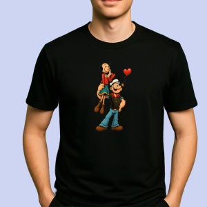Tricou popeye si olive Negru, Copii | Dama | Barbat - Img 2