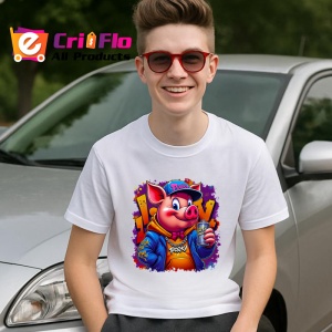 Tricou Porky Pig urban style cu hanorac si text funky Copii | Dama | Barbat Barbat - Img 9