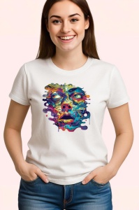 Tricou Portret psihedelic cu forma topita Copii | Dama | Barbat