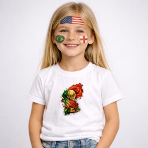 Tricou Portugal World Cup Fifa 2026, din bumbac 100%, tricou alb, Copii | Dama | Barbat - Img 2