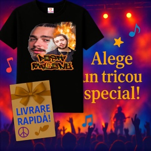 Tricou Post Malone - Flames Style, muzica RAP, Dama | Barbat | Copii, Culoare Negru - Img 15
