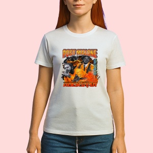 Tricou Post Malone - Rockstar Orange, muzica Hip-Hop / Rap, Dama | Barbat | Copii - Img 2
