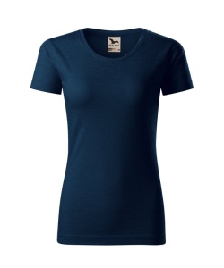 Tricou premium dama din bumbac organic de culoare albastru marin