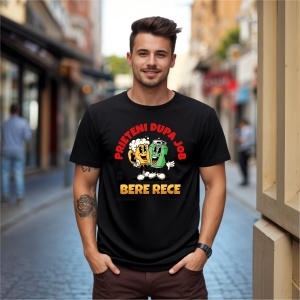 Tricou Prieteni Dupa Job, Bere Rece Negru, Drink Beer Negru, Copii | Dama | Barbat - Img 9