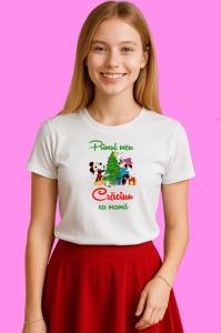 Tricou Primul Craciun Cu Mama, din bumbac 100% Copii | Dama | Barbat