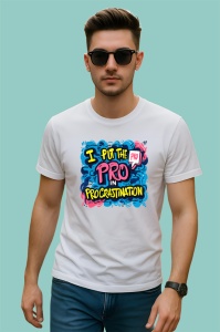 Tricou Pro In Procrastination Text Colorat, Copii | Dama | Barbat - Img 2