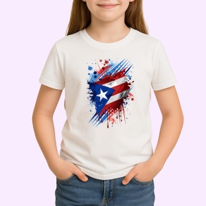Tricou Puerto Rico Steag Splash Art, Copii | Dama | Barbat - Img 3