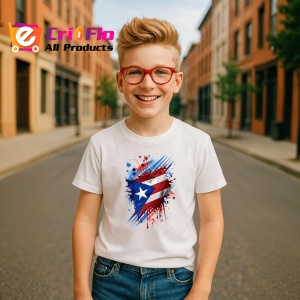 Tricou Puerto Rico Steag Splash Art, Copii | Dama | Barbat - Img 8