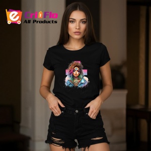 Tricou Rainbow cross face tattoo girl, fata cu tatuaj cruce si par curcubeu, Copii | Dama | Barbat , tricou negru - Img 7