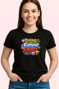 Tricou Raising Future Legends Copii Fotbal Minge V1, din bumbac 100%, tricou negru Dama | Barbat - Img 2