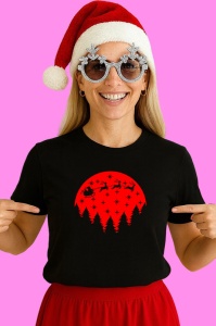 Tricou Red Christmas Tree, din bumbac 100% Copii | Dama | Barbat - Img 3