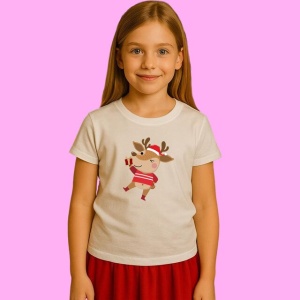 Tricou Ren Dansand Cu Globuri, din bumbac 100%, tricou alb, Copii | Dama | Barbat - Img 3