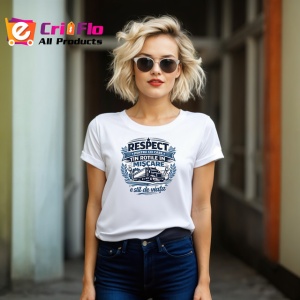 Tricou Respect Pentru Cei Ce Tin Rotile In Miscare Camion Albastru V1, din bumbac 100% , tricou alb pentru Dama | Barbat - Img 4