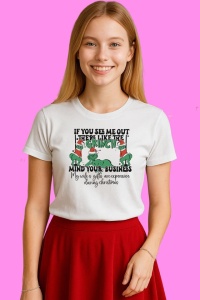 Tricou Retro Funny Christmas Grinch Quotes Digital Cricut, din bumbac 100%, tricou alb, Copii | Dama | Barbat - Img 2