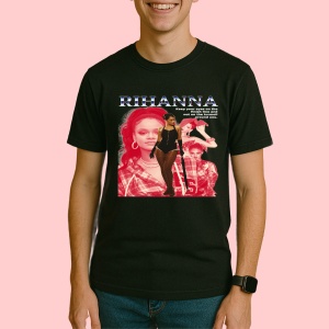 Tricou Rihanna, muzica Pop, Dama | Barbat | Copii, Culoare Negru
