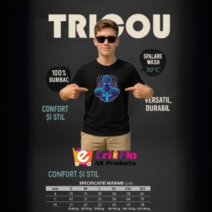 Tricou Robot futurist cu armura si lumina mov albastru Copii | Dama | Barbat, culoare negru - Img 7