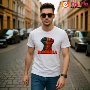 Tricou Romania pumn dreptate cu text |Colectia Tricouri Romania - Img 3