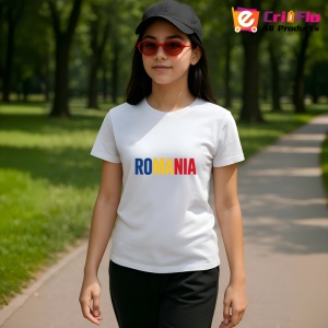 Tricou Romania text tricolor 2 |Colectia Tricouri Romania
